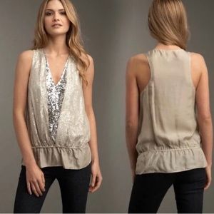 Robbi and Nikki Saks 5th Avenue Silk and Sequin Top S
